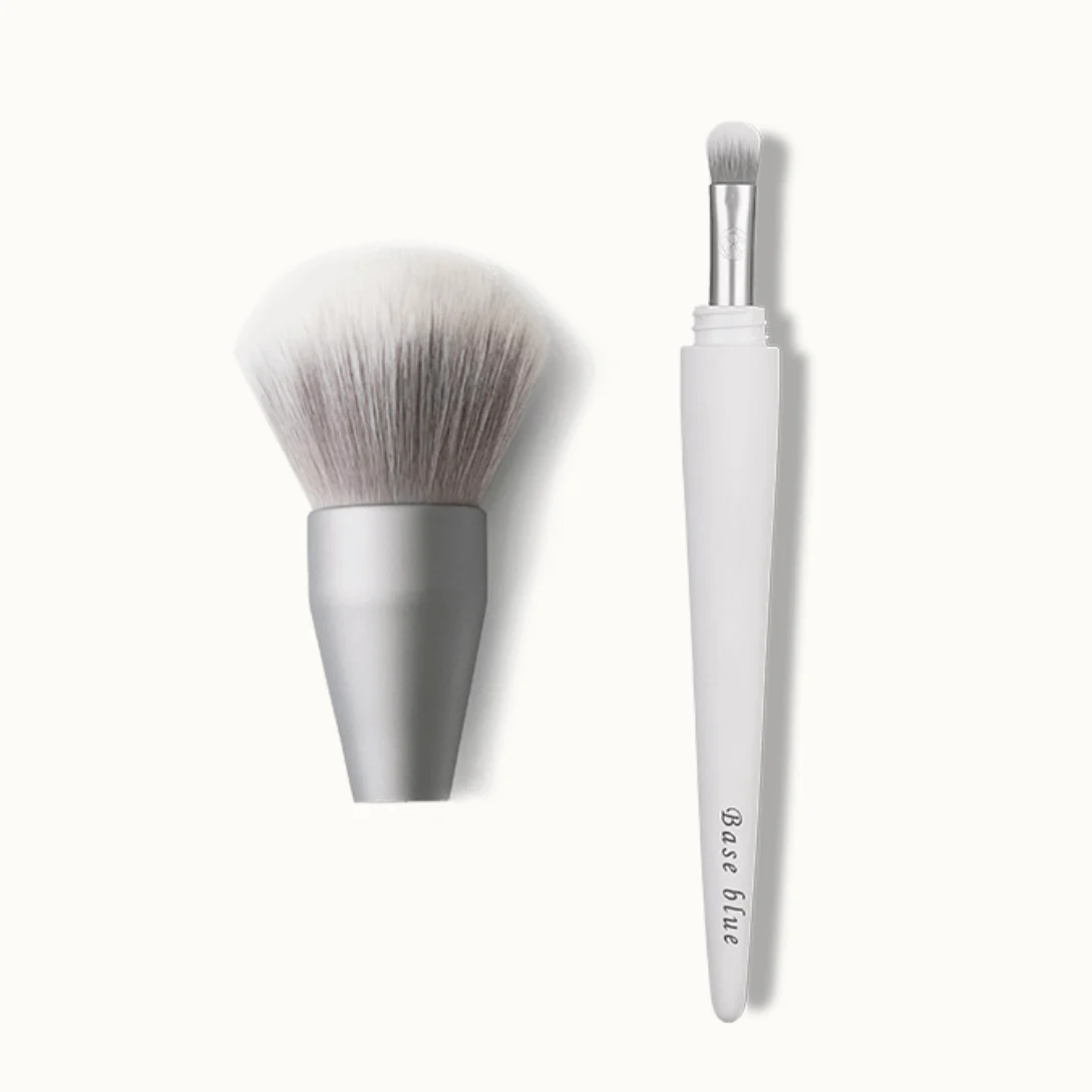 2-in-1 Makeup Brush Set - 2 Pieces for Face & Eyes - Image 4