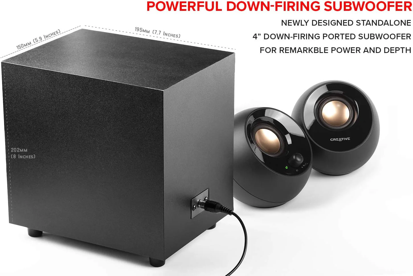 Creative Pepper Plus 2.1 - Powerful Bass Speaker System for PC & Laptop - Image 3
