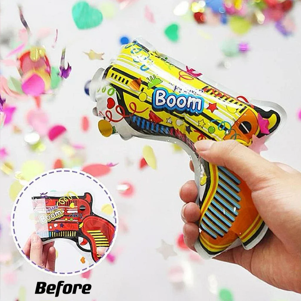 Inflatable Fireworks Pistol Confetti Boom - Birthday Party Cheer Props (5 Pcs) - Image 2
