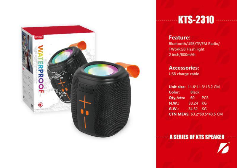 KBroad Waterproof Portable Bluetooth Speaker with RGB Lights - KTS-2310 - Image 3
