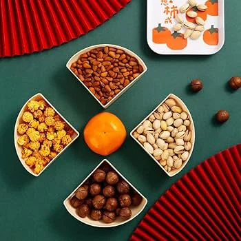 Multifunctional Dried Fruit Plate Serving Tray Food Storage Box Nuts Plate Platter - Image 3