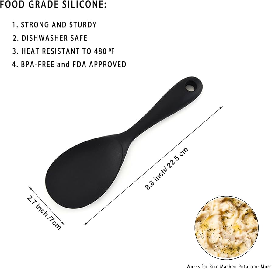 Silicone Rice Paddle Non-Stick Heat Resistant Spoon - Image 4